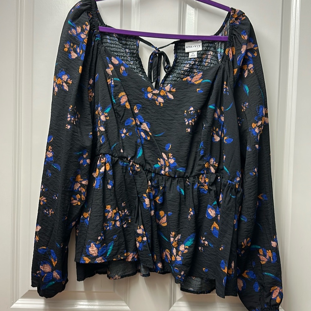 Ava and viv peplum blouse 2x